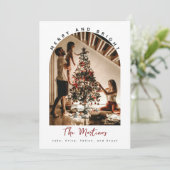 Merry and Bright Christmas Photo Card Kaart (Staand voorkant)