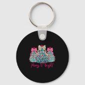 Merry And Bright Christmas Tree Coquette  Sleutelhanger (Voorkant)