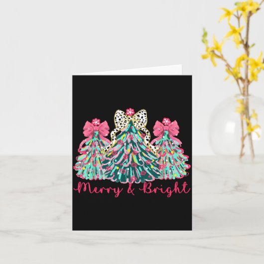 Merry And Bright Christmas Tree Xmas Tree Family H Kaart (Gele Bloem)