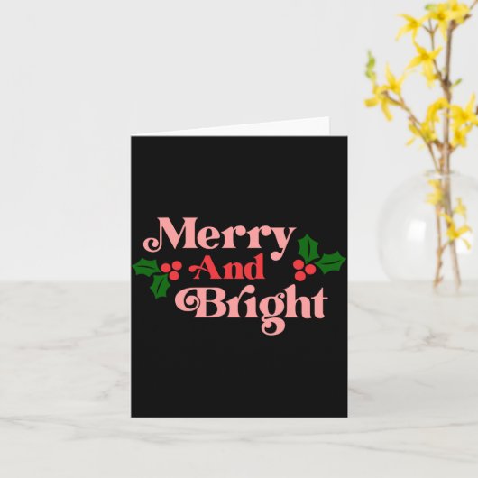 Merry And Bright Clic Holiday Tygraphy Toddler Kaart (Gele Bloem)