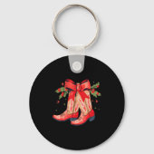 Merry And Bright Cowgirl Boot Christmas Western Co Sleutelhanger (Voorkant)