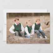 Merry and Bright Elegant Red Script Photo Collage Feestdagenkaart (Achterkant)