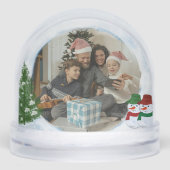 Merry and Bright Festive Family Photo Snow Globe Sneeuwbol (Voorkant)