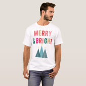 Merry and Bright Festliches Weihnachtsdesign T-shirt (Voorkant volledig)