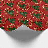 MERRY AND BRIGHT, GREEN CHRISTMAS CANDLE-GIFT WRAP CADEAUPAPIER (Hoek)