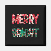Merry And Bright Holiday Christmas Family Magneet (Voorkant)