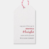 Merry and Bright Holiday Gift Label Cadeaulabel (Voorkant)