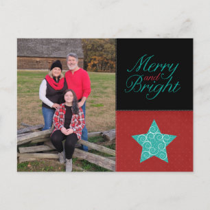 Merry and Bright Holiday Photo Briefkaart