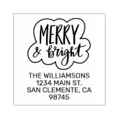 Merry and Bright Holiday Return Address Rubberstempel (Afrduk)