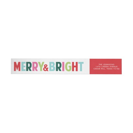 Merry and Bright Holiday Wraparound Address Label (Individueel)