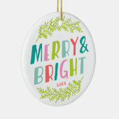 Merry and Bright Keepsake Photo Ornament (Rechts)