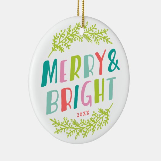 Merry and Bright Keepsake Photo Ornament (Rechts)