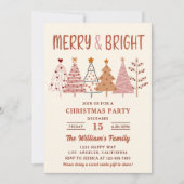 Merry and Bright Kerstbomen Kerstfeest Kaart (Voorkant)