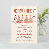 Merry and Bright Kerstbomen Kerstfeest Kaart (Staand voorkant)