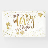 Merry and Bright - kerstfeestbanner Spandoek (Horizontaal)