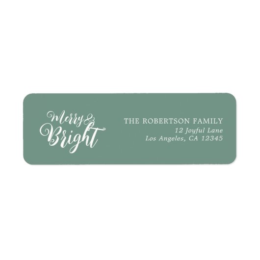 Merry and Bright Kerstmis Return Address Label (Voorkant)
