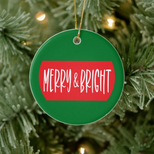 Merry and Bright - kerstversiering Keramisch Ornament (Boom)