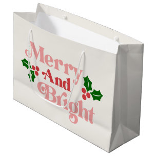 Merry and Bright - Klassieke vakantietypografie Groot Cadeauzakje
