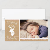 Merry and Bright | Kraft Hert | Rustige Kerstmis Feestdagenkaart (Voorkant / Achterkant)