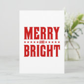 Merry and Bright Letterpress Style No. 507 Feestdagenkaart (Staand voorkant)