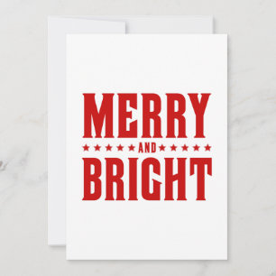 Merry and Bright Letterpress Style No. 507 Feestdagenkaart