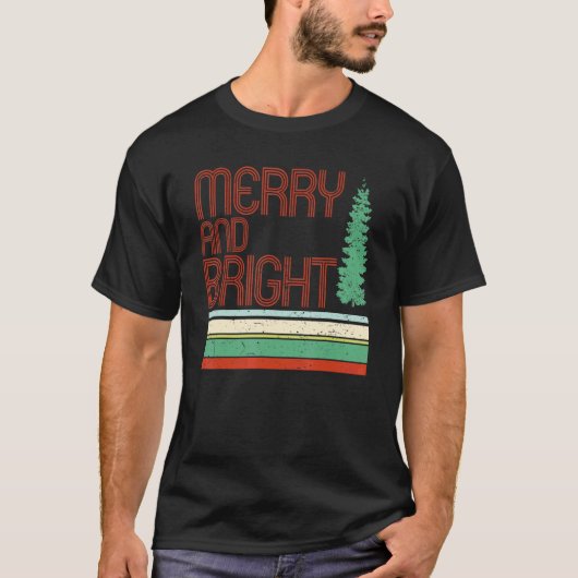 Merry and Bright Merry Christmas Tree Xmas Vibes W T-shirt (Voorkant)