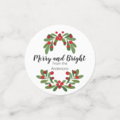 Merry and Bright Mistletoe Holiday Confetti (Kleine voorkant)
