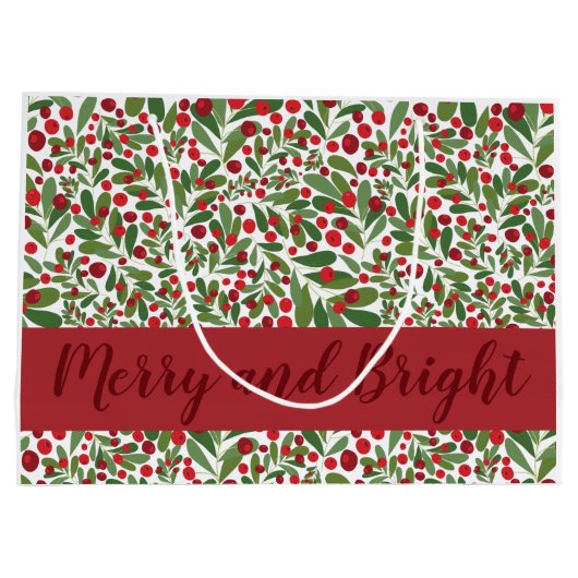Merry and Bright Mistletoe Holiday Large Cft Bag Groot Cadeauzakje (Achterkant)