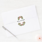 Merry and Bright Mistletoe Holiday Ronde Sticker (Envelop)