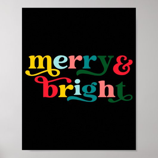 Merry And Bright Modern Christmas Womens Poster (Voorkant)
