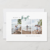 Merry and Bright Modern Photo Holiday Card Feestdagenkaart (Voorkant)