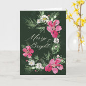 Merry and Bright Modern Scripting Design Kaart (Gele Bloem)