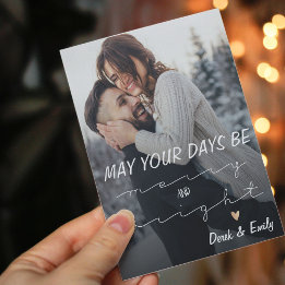 Merry And Bright Mooie Script Vakantie Foto Kaart