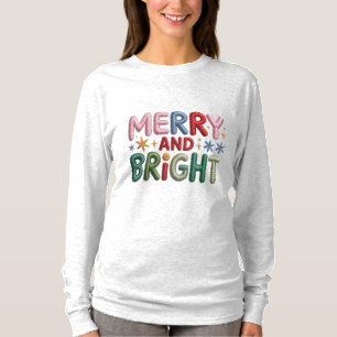 Merry and Bright Nepgenaaid Dames T-shirt