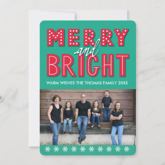 Merry and Bright Photo Card Feestdagenkaart