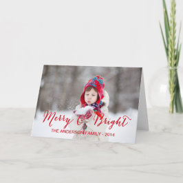 Merry and Bright Photo Holiday Greeting Card Feestdagen Kaart