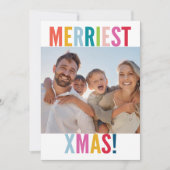 MERRY and BRIGHT PHOTO modern family colorful Feestdagenkaart (Voorkant)