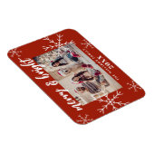 Merry and Bright Photo Red Snowflakes kerst Magneet (Rechterzijde)
