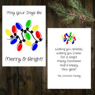 Merry and Bright Plat Feestdagenkaart