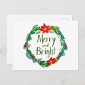 Merry and Bright Postcard Briefkaart (Voorkant / Achterkant)