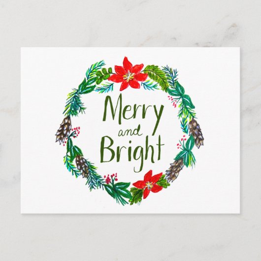 Merry and Bright Postcard Briefkaart (Voorkant)