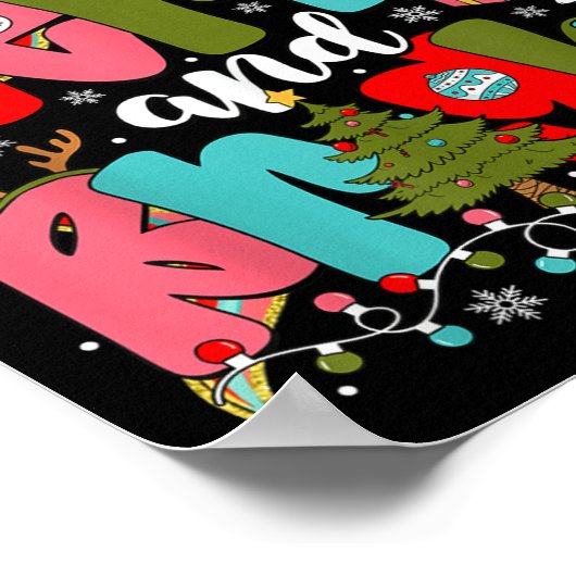 Merry And Bright Preppy Coquette Bow Christmas Wom Poster (Hoek)