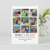 Merry and Bright Rainbow Fotocollage 2024 Feestdagenkaart (Staand voorkant)