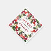 Merry and Bright Red KerstGreenery Wreath Servetten (Hoek)