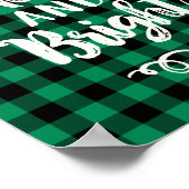 Merry and Bright Rustic Green Pset Holiday Wall Poster (Hoek)