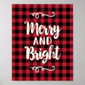 Merry and Bright Rustic Red Pset Holiday Wall Poster (Voorkant)