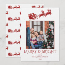 Merry and Bright Santa Sleigh Family Photo 