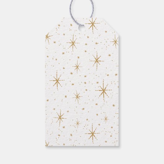 Merry and Bright Script Gold Holiday Cadeaulabel (Achterkant)