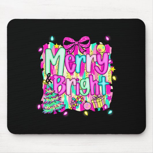 Merry And Bright Shirt Cute Christmas Holiday Men Muismat (Voorkant)