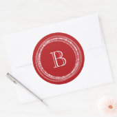 Merry and Bright Sparkles Monogram Stylish Holiday Ronde Sticker (Envelop)